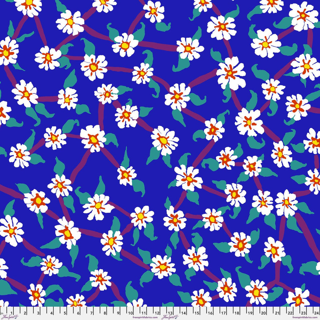 Kaffe Fassett Collective August 2026 - Mayflower Blue, 108" Quilt Back Fabric Mayflower Blue 108" Quilt Back Fabric by Brandon Mably 2026