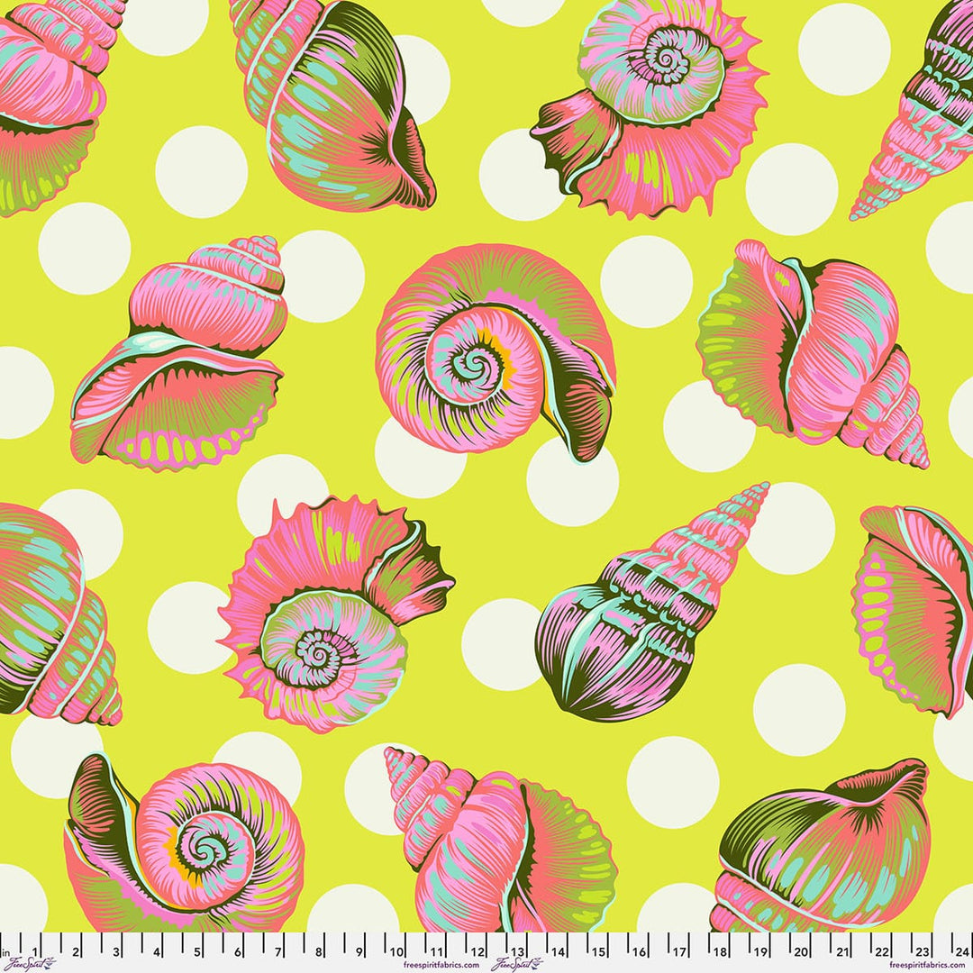 Floral Reef by Tula Pink - Big Shelly, Seagrass WIDEBACK