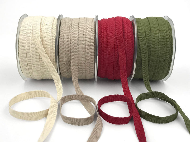 Spools of colorful cotton ribbon