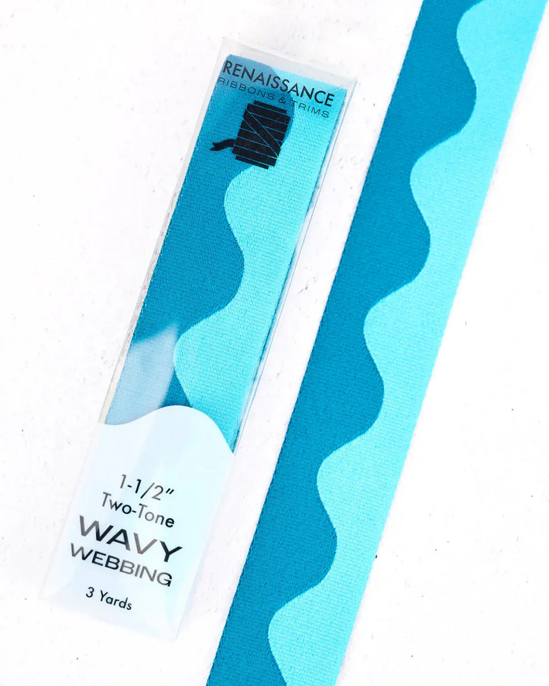 Wavy Webbing, Aquamarine 1.5 in. x 3 yards
