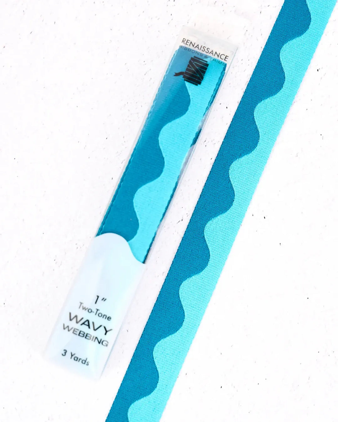 Wavy Webbing, Aquamarine 1in x 3yds