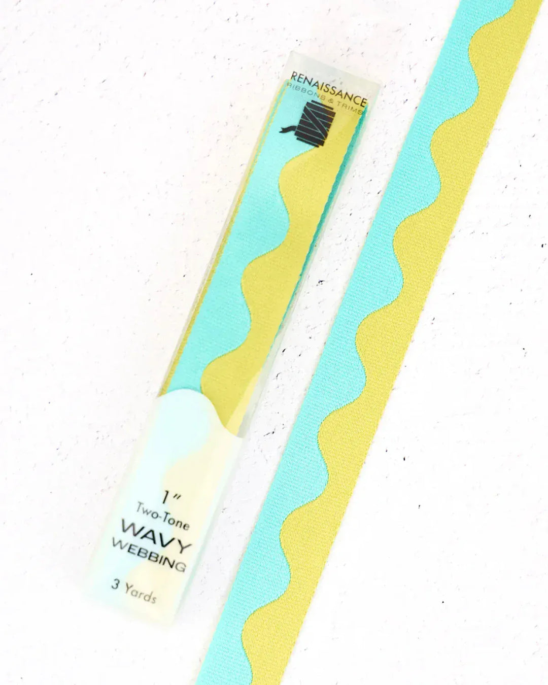 Wavy Webbing, Lime Splash 1 in. x 3 yards