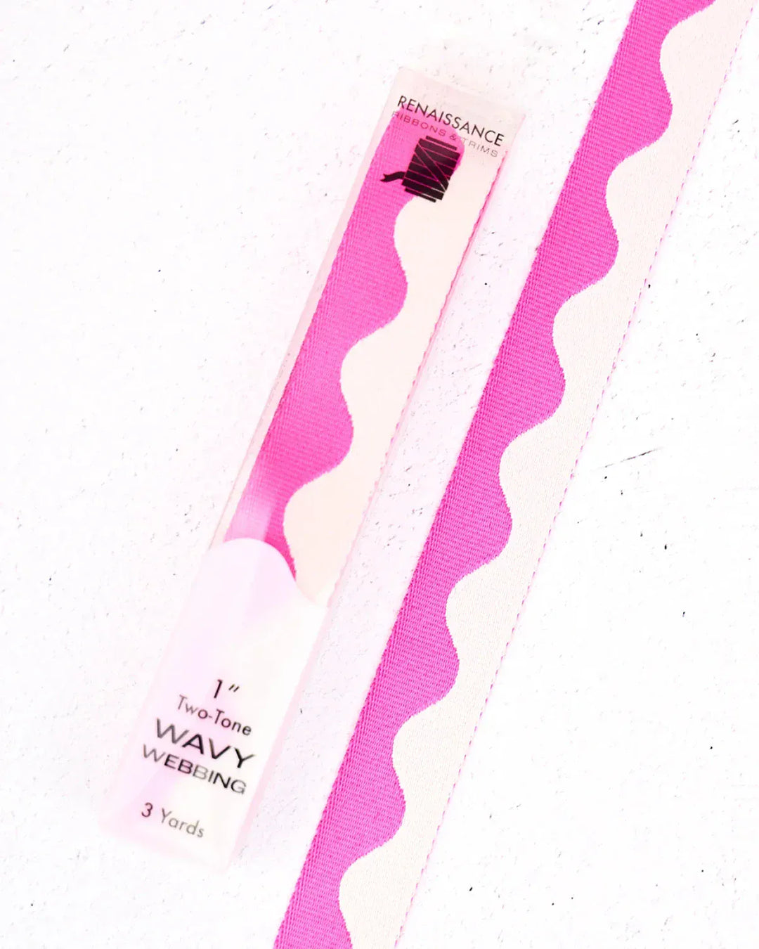 Wavy Webbing, Acid Pink 1 in. x 3 yards