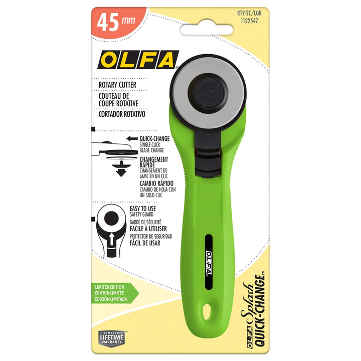 OLFA Splash 45mm Rotary Cutter LIME