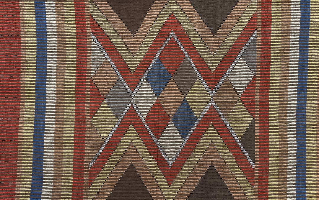 Tenun Gringsing Double Ikat Wall Hanging, Chevron Mountain Motif – Tenganan Bali