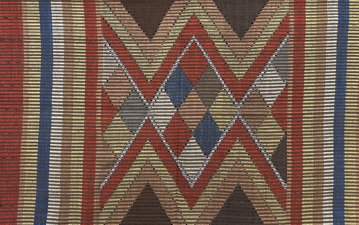 Tenun Gringsing Double Ikat Wall Hanging, Chevron Mountain Motif – Tenganan Bali