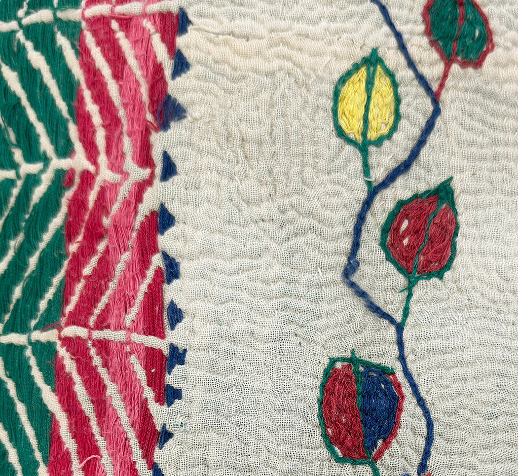 Vintage Kantha Blanket | Leaf & Vine X Design | West Bengal India