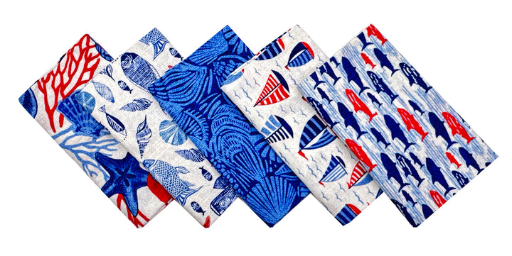 Take Me To the Beach Fat Quarter Fabric Bundle (5 pcs)