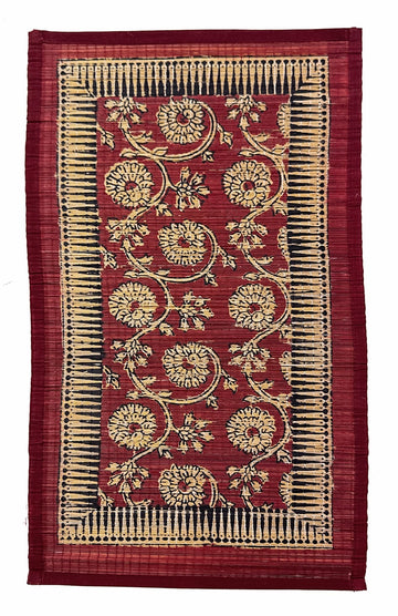 Bagh Print with Natural Dyes, Black & Rust Reed Bagh Block Print Textile Panel, Natural Dyes, Black & Rust – Artistic Artifacts