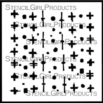Seth Apter Stencil - 6" x 6" - Grunge Marks Collection - Symbol Grid Seth Apter Symbol Grid 6x6 Stencil – Artistic Artifacts
