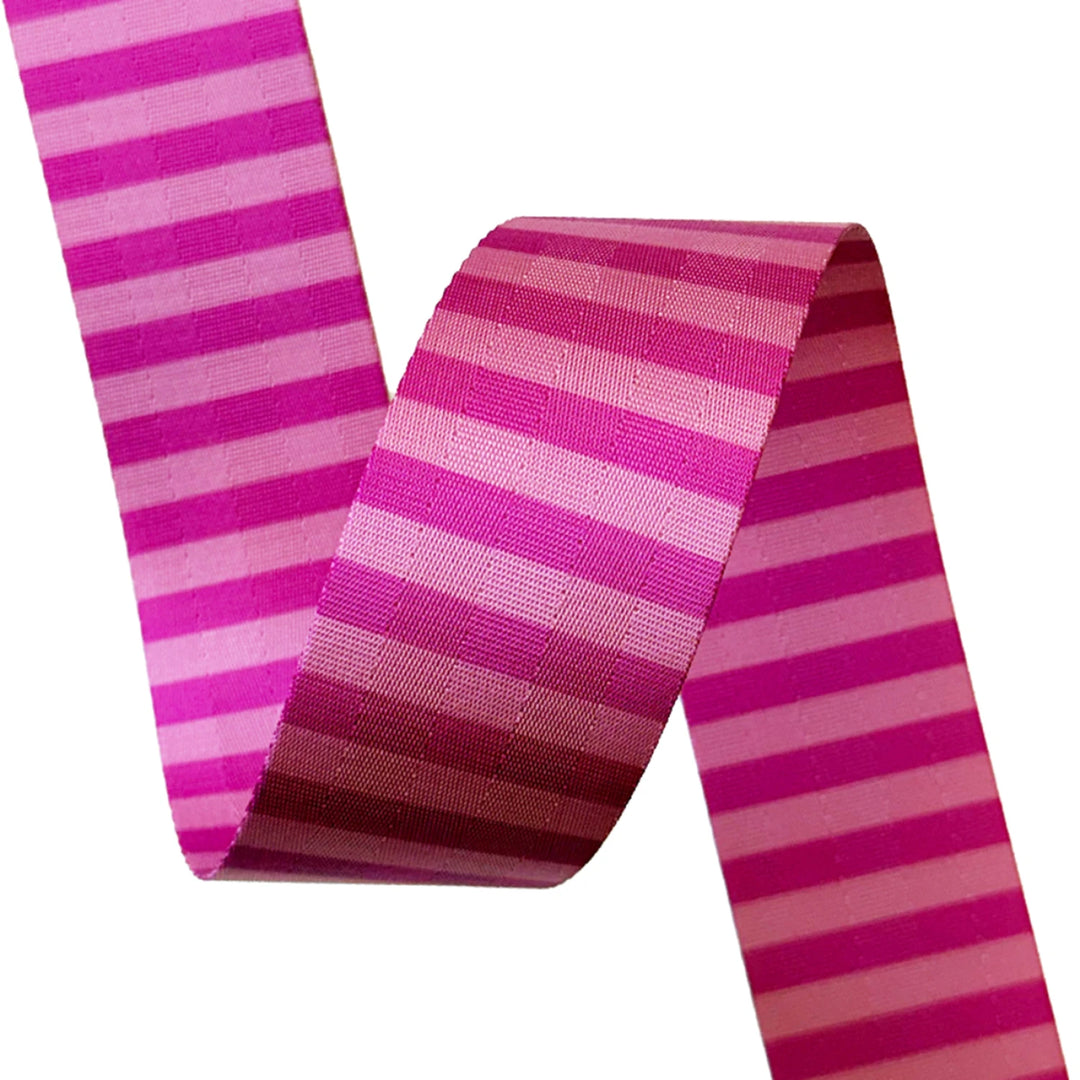 2 in. Pink Striped Webbing/Strapping Sold by the Yard