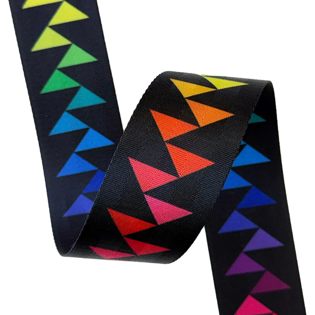 2 in. Rainbow Flying Geese Webbing/Strapping Sold by the Yard