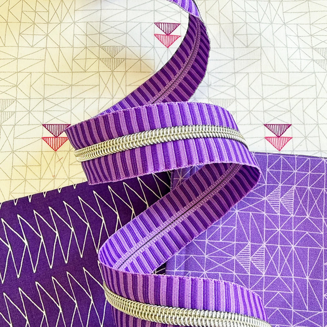 Wide Purple Stripe Zipper Tape