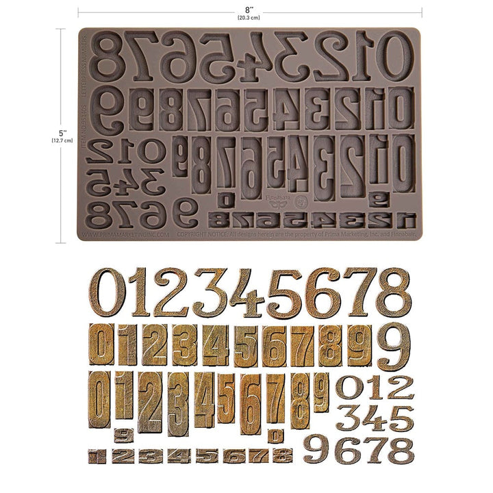 Finnabair Moulds - Letterpress Numbers