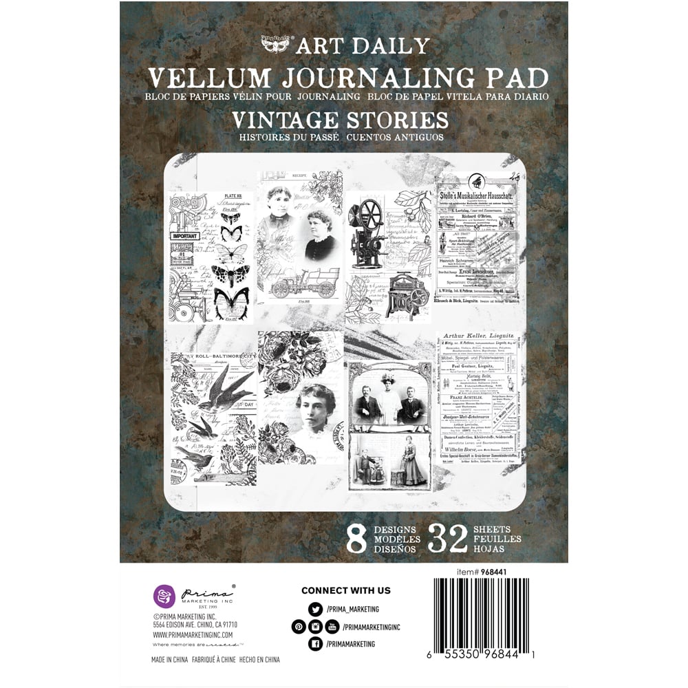 Art Daily Vellum Journaling Pad, Vintage Stories