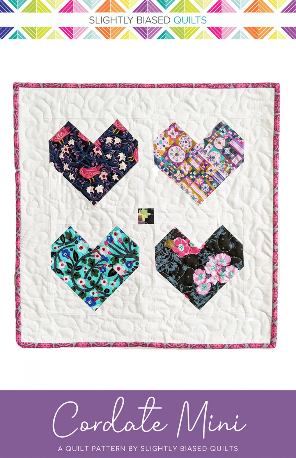 Cordate Mini Quilt Pattern by Slightly Biased Quilts