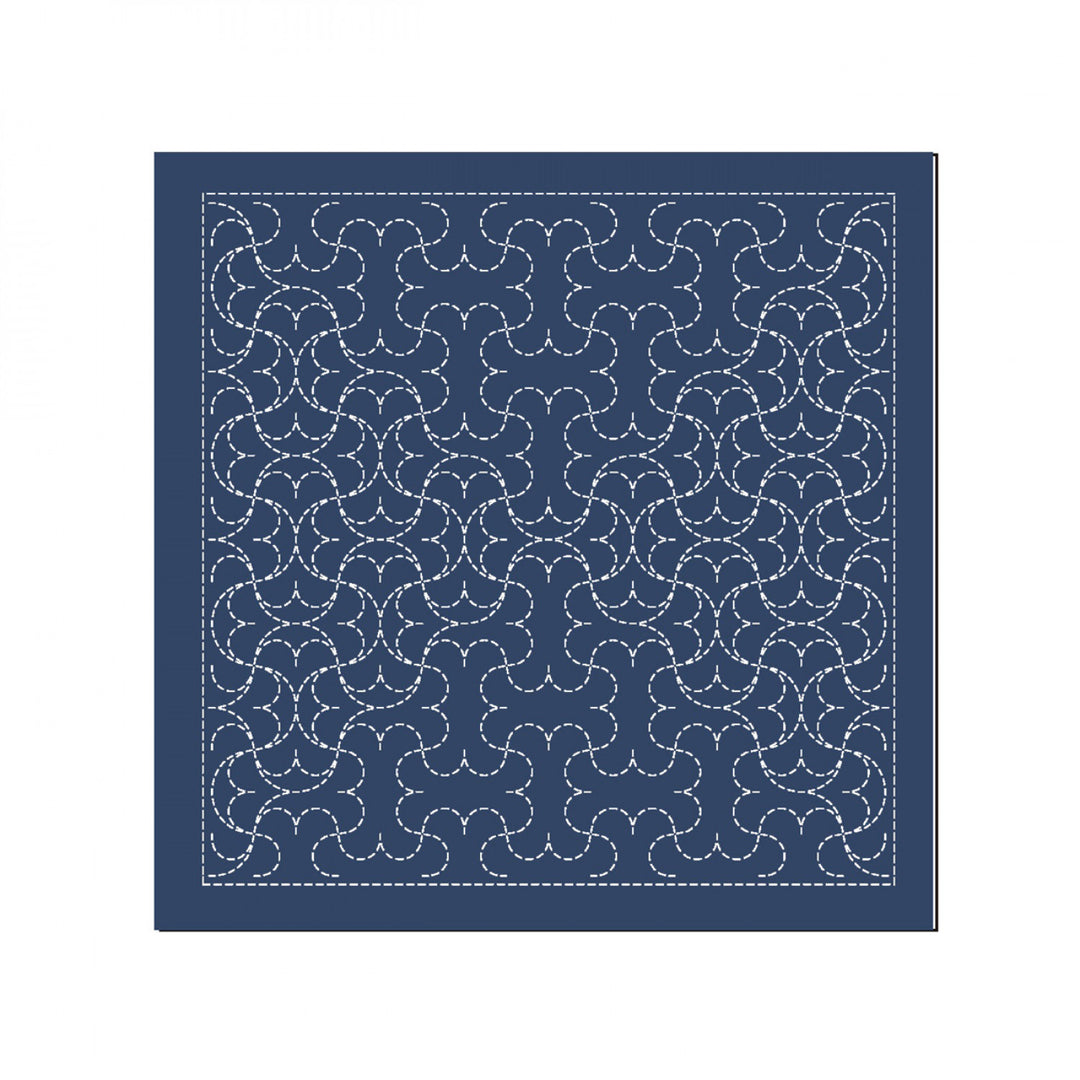 Sashiko Preprinted Fabric Nagomi-Hanmarutsunagi Navy