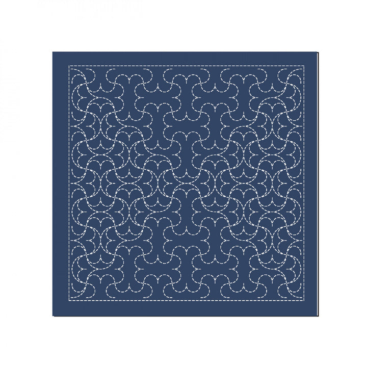 Sashiko Preprinted Fabric Nagomi-Hanmarutsunagi Navy