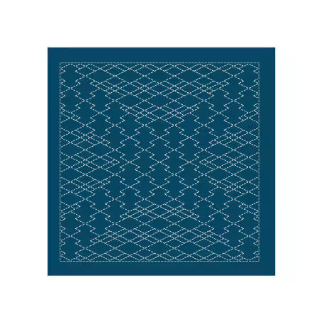 Sashiko Sampler Pre-Printed Fabric Matsukawa-bishi Navy | Artistic Artifacts