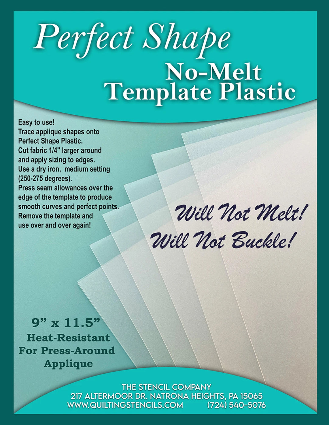 Perfect Shape Plastic Template Sheet (9"x11.5"- 25pcs)