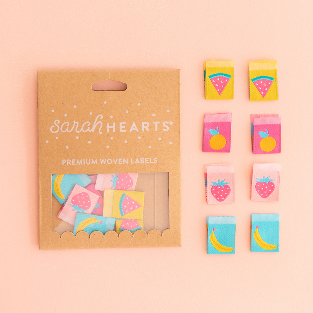 Sarah Hearts Woven Labels - Summer Fruits