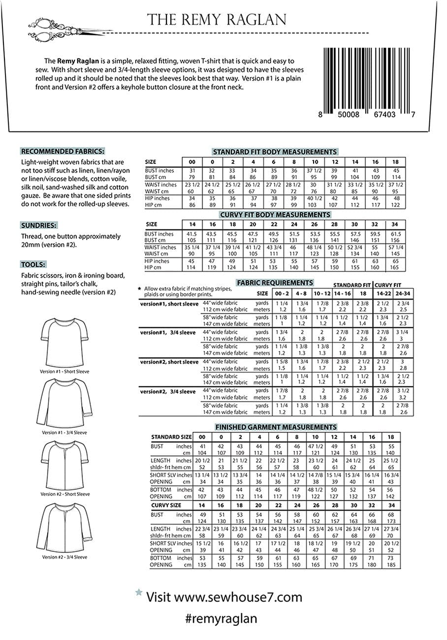 Remy Raglan sewing pattern back view