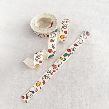 Serendipity Cotton Ribbon, 5/8in x 5yds 3/4" Woven Cotton Twill Ribbon- Ivory