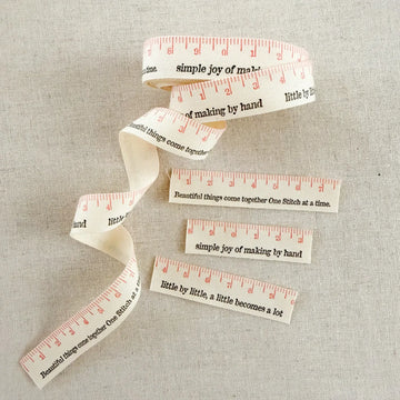 Sweet Measure Cotton Ribbon, 5/8in x 5yds 3/4" Woven Cotton Twill Ribbon- Ivory
