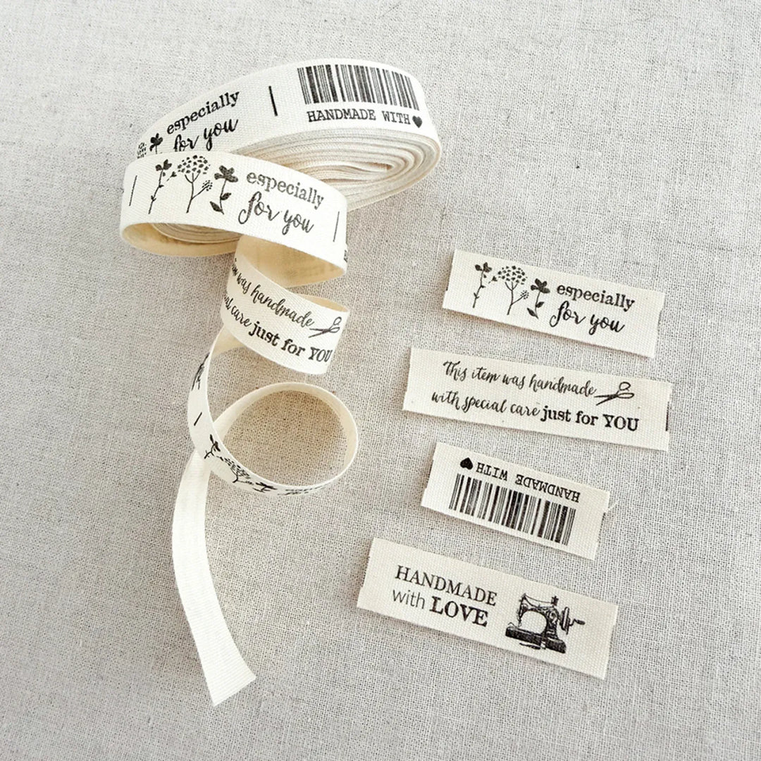 Makers Cotton Ribbon, 5/8in x 5yds 3/4" Woven Cotton Twill Ribbon- Ivory