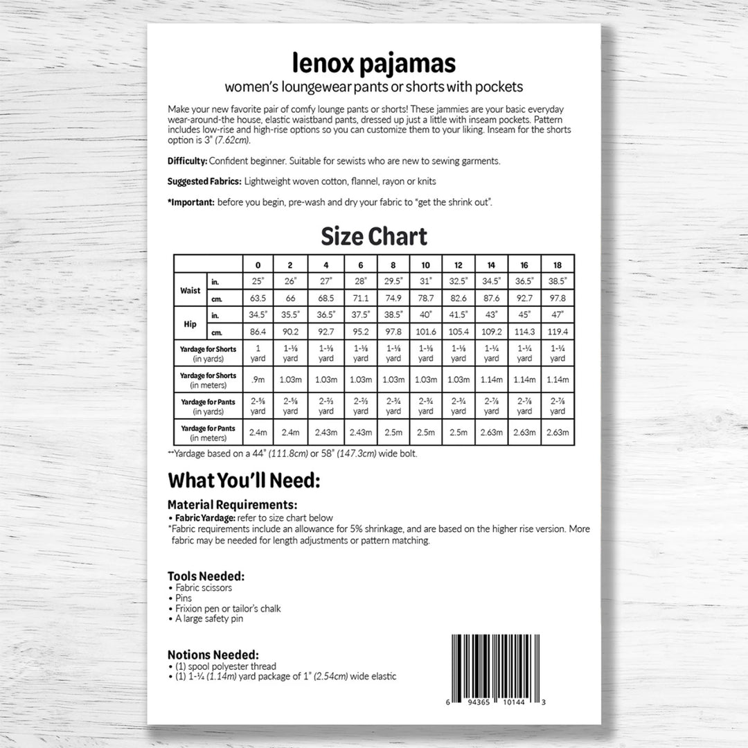Lenox Pajamas Pattern