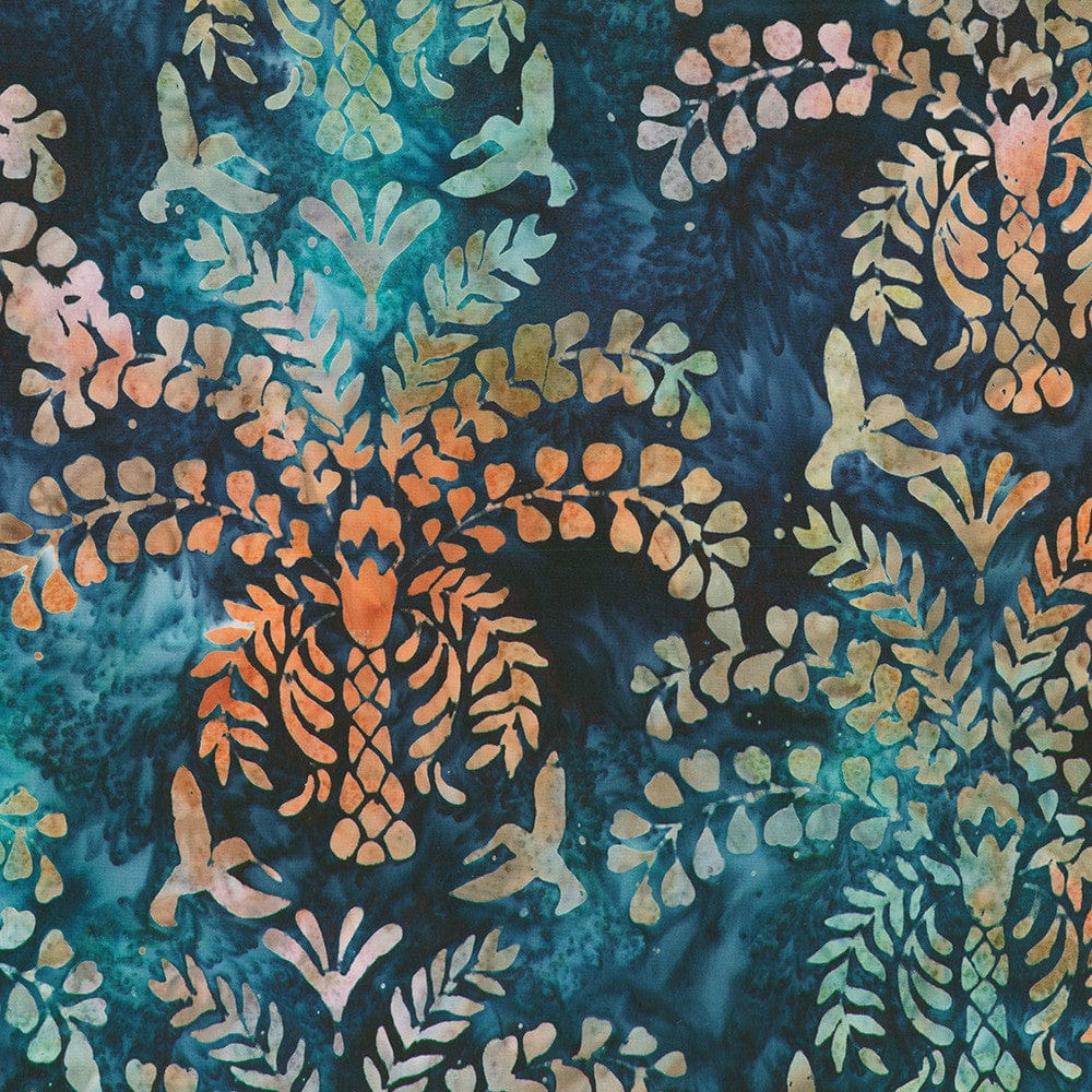 SRK-23200-248 fabric pattern with birds and leaves