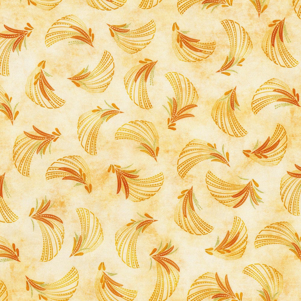 gold & orange stylized leaf design