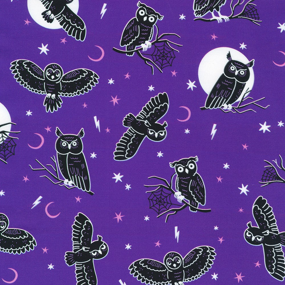 Lights Out - Owls, Midnight Purple