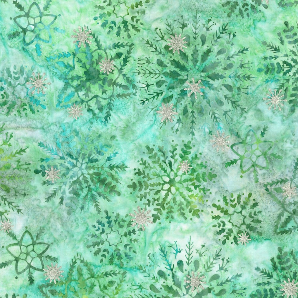Artisan Batiks: Evergreen Ice - Snow Crystals, Glacier Artisan Batiks: Evergreen Ice - Snow Crystals, Glacier