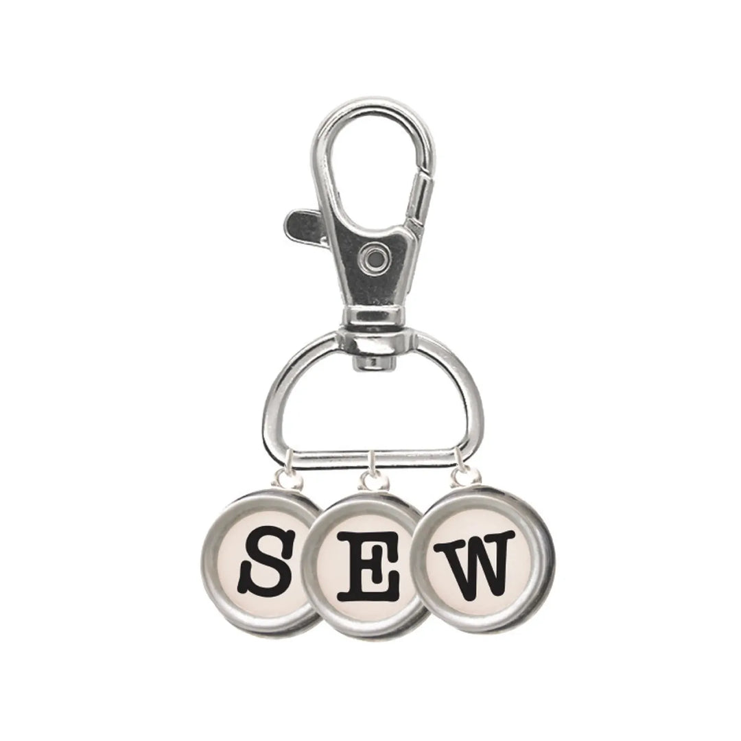 "SEW" Typewriter Keys Charm