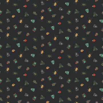 Moth to a Flame by Dear Stella - Tiny Wonders, Midnight Moth to a Flame by Dear Stella - Tiny Wonders, Midnight Cotton Fabric
