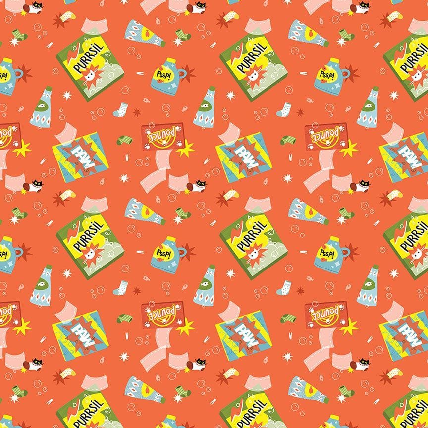 STELLA carrot pattern with Purrsil and PAW graphics.
