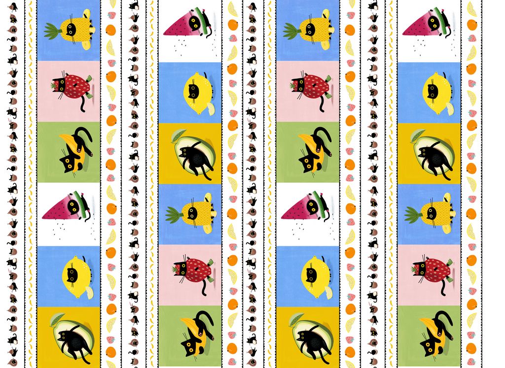 Furruit Cocktail by Leezaworks - Furruit Stripe, White