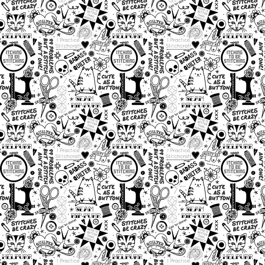 Quilty Helpurrs - Pardon My Puns, White