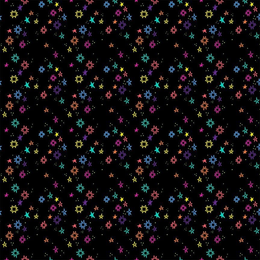 Quiltstellation by Pammie Jane - Apollo Quiltstellation Apollo Black Blender Star Fabric | Dear Stella