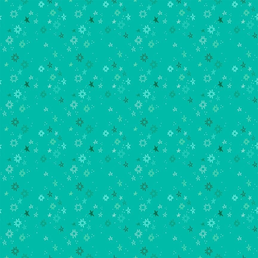 Quiltstellation by Pammie Jane - Libra Quiltstellation Libra Teal Blender Star Fabric | Dear Stella