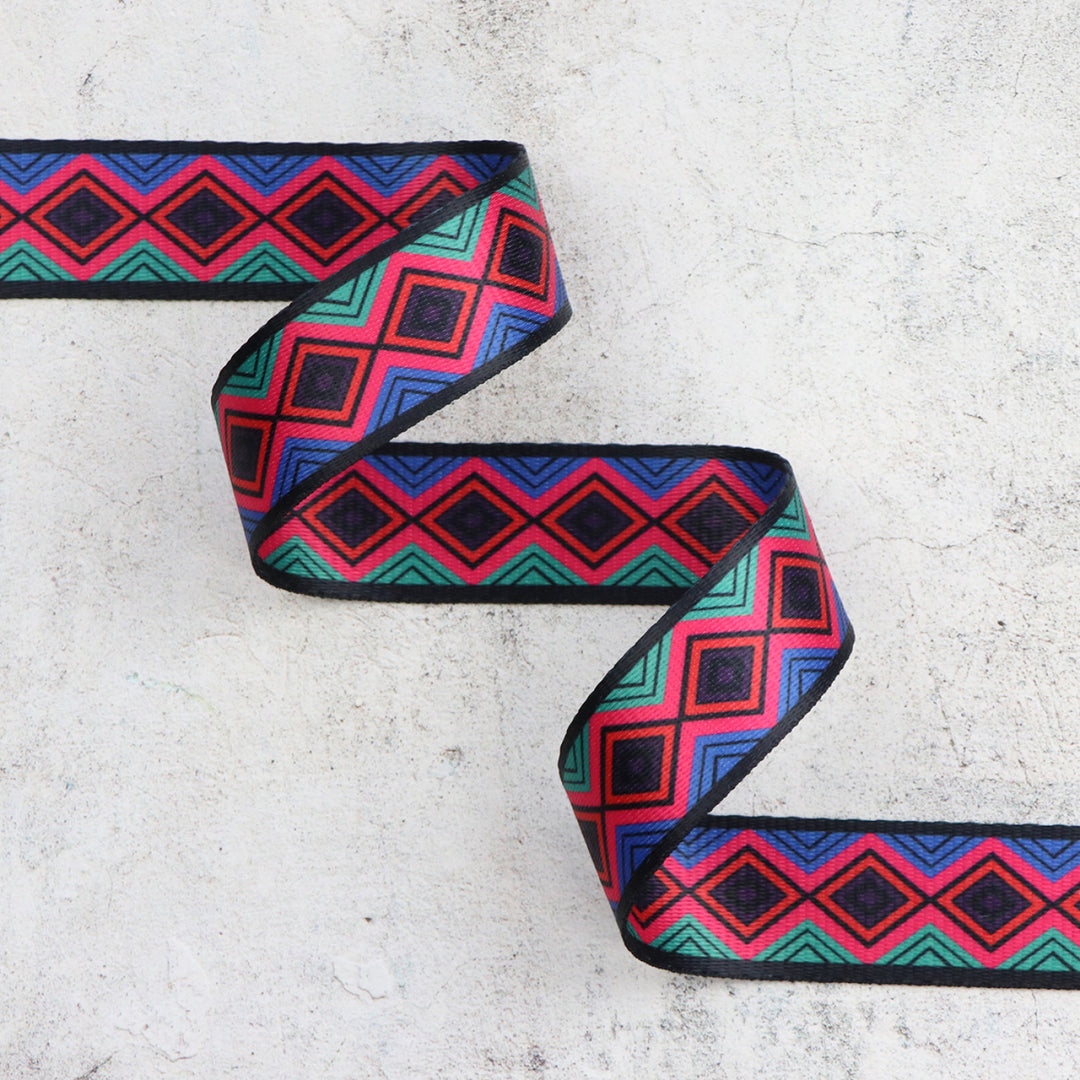 1.5" Aztec Designed Webbing/Strapping - Sold Per 3 Yards