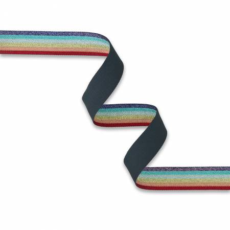 1.5" Metallic Rainbow Webbing/Strapping - sold per yard