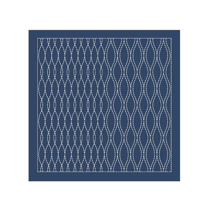 Sashiko Preprinted Fabric Nagomi- Tatewaku Navy