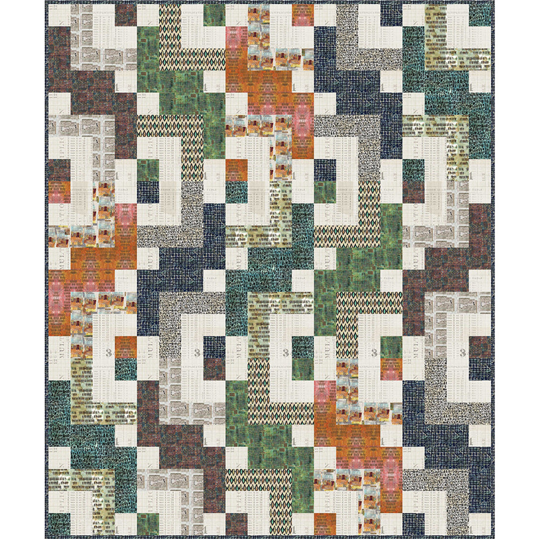 Scotland Yard Quilt Kit with On Your Mark Fabric Collection by Seth Apter