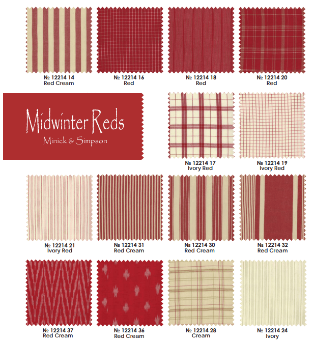 Midwinter Reds by Moda Fabrics 2.5" Square Fabric Charm Pack 42pcs Midwinter Reds by Moda Fabrics 2.5" Square Fabric Charm Pack 42pcs