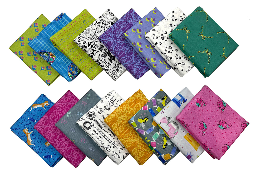 Quilty Helpurrs from Dear Stella 1/2 Yard Fabric Bundle (16 pcs)