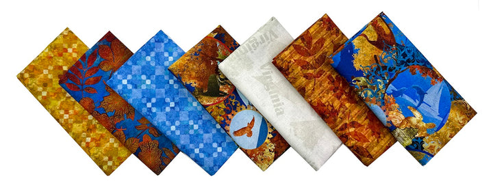 All Blue Ridge Shop Hop Fat Quarter Fabric Bundle (7 pcs)
