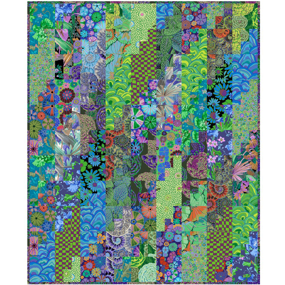 Kaffe Fassett Stepping Up Quilt Kit, Cool, August 2024 Collection