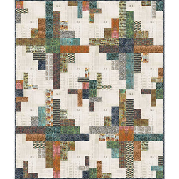 StoneHenge quilt pattern with textured fabric blocks